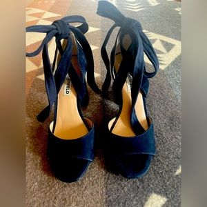 Karl Lagerfeld Blue Bow Heels